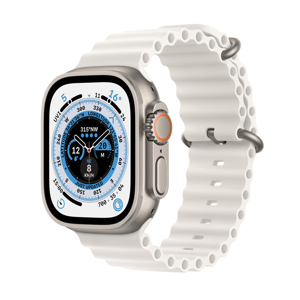AppleWatch Ultra GPS+流動網絡49mm 鈦金屬錶殼海洋錶帶– Shoppy 寬樂買