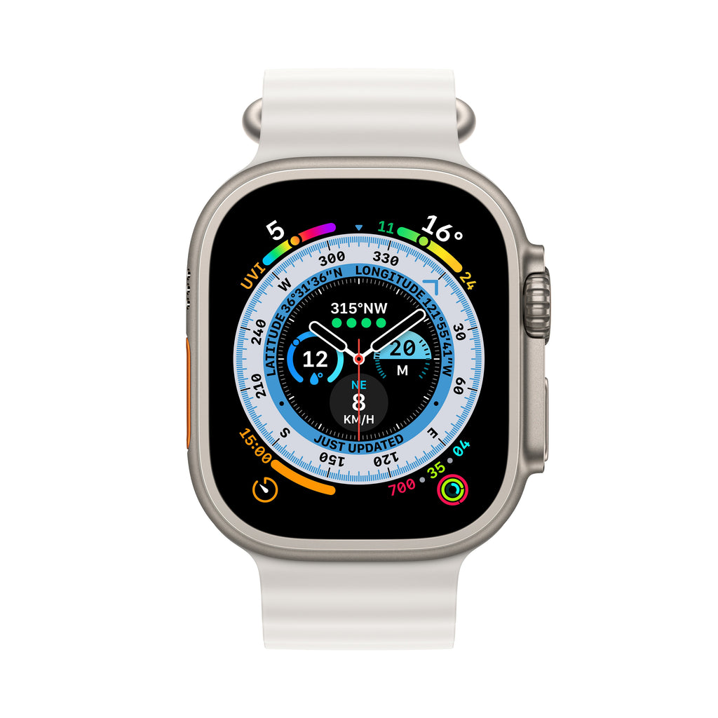 AppleWatch Ultra GPS+流動網絡49mm 鈦金屬錶殼海洋錶帶– Shoppy 寬樂買