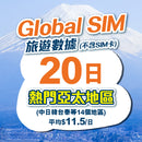 Global SIM 20張熱門亞太旅遊數據日券 (不含SIM卡)