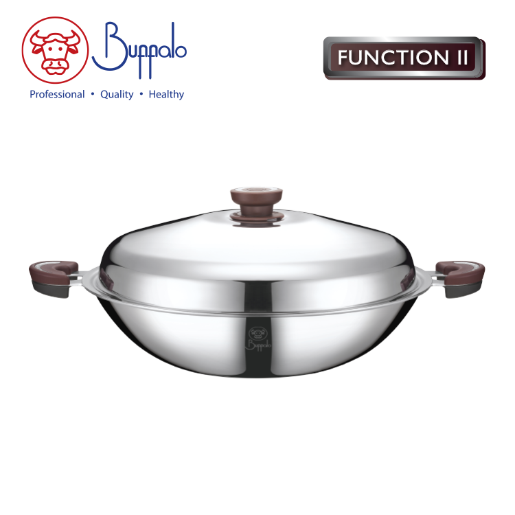 BUFFALO FUNCTION II 38CM FLAT BOTTOM WOK DH