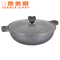 意美廚韓國製JUMBO鋼化鑄鋁大理石紋易潔36X10.5CM雙耳鍋連玻璃蓋
