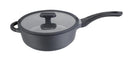 IDEALE CHEF DIE-CAST NON-STICK MARBLED 28X9.0CM DEEP FRYPAN (DARK GREY)