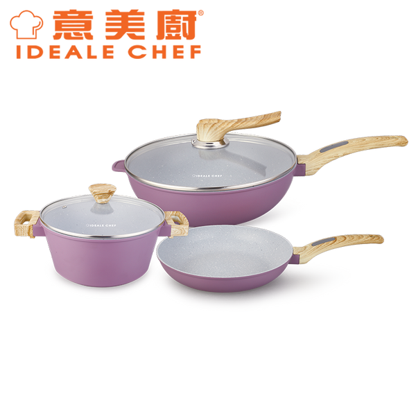 IDEALE CHEF NORDIC DIE-CAST NON-STICK MARBLED COOKWARE 6-PC SET