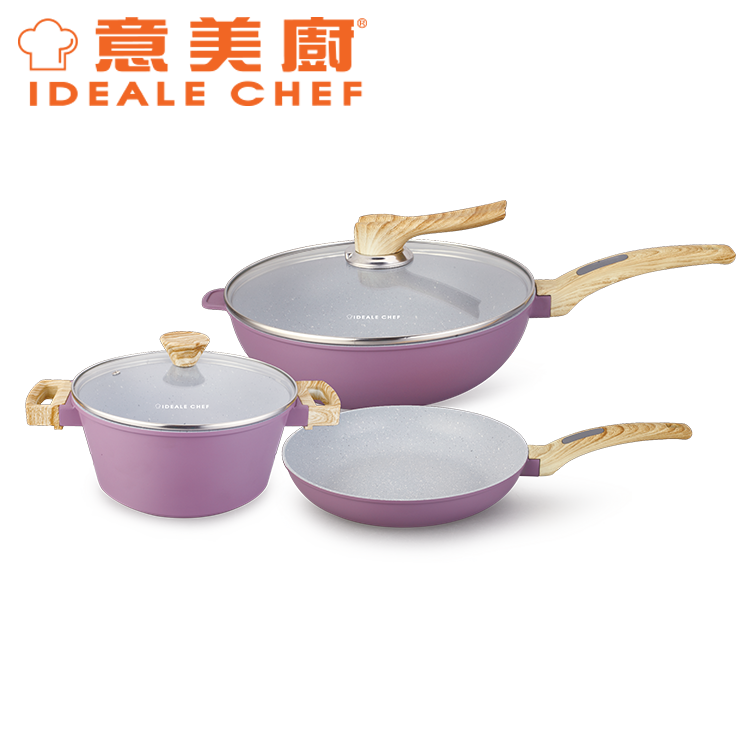 IDEALE CHEF NORDIC DIE-CAST NON-STICK MARBLED COOKWARE 6-PC SET