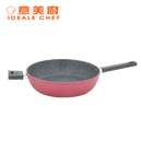 IDEALE CHEF FORGED ALUM NON-STICK ROUGH EFFECT 32X7.8CM DEEP FRYPAN (ICE RED)