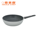 IDEALE CHEF FORGED ALUM NON-STICK ROUGH EFFECT 24X6.5CM DEEP FRYPAN (ICE SILVER)