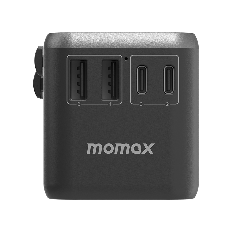 MOMAX 1-World 65W GaN Convenient Travel Socket UA8 (Black)