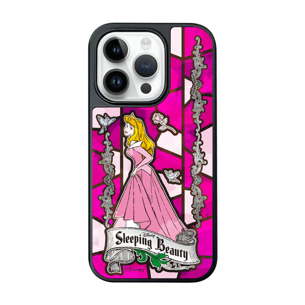 (預訂) i-Smart-迪士尼彩繪玻璃手機殼-公主系列-睡公主 Aurora