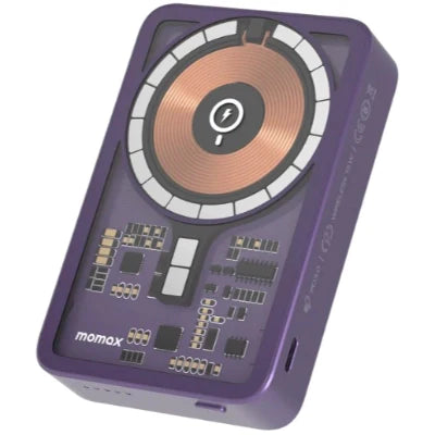 MOMAX - Q.Mag Power 11 Magnetic Wireless Battery Pack 10000mAh with Stand (Purple) IP111U