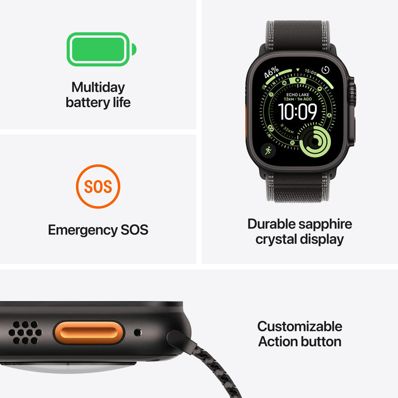 Apple Watch Ultra 3 GPS + Cellular 49mm Titanium Case with Trail Loop