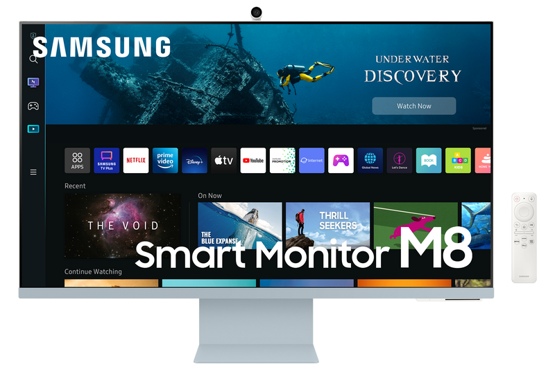 Samsung 32 M8 Smart Monitor (2022) LS32BM801UCXXK - Warm White Free TP-Link Deco X50 Wi-Fi 6 Mesh Router (2-pack)