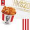 KFC $20 電子禮券 5張 (有效期至 2024-08-31)