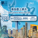 USA, Canada, Mexico 30-Day Data SIM Card