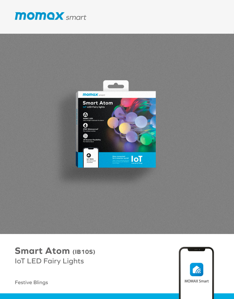 [T] (辦公室領取) Smart D 胡迪 Smart Atom IoT 智能幻彩圓球燈串套裝