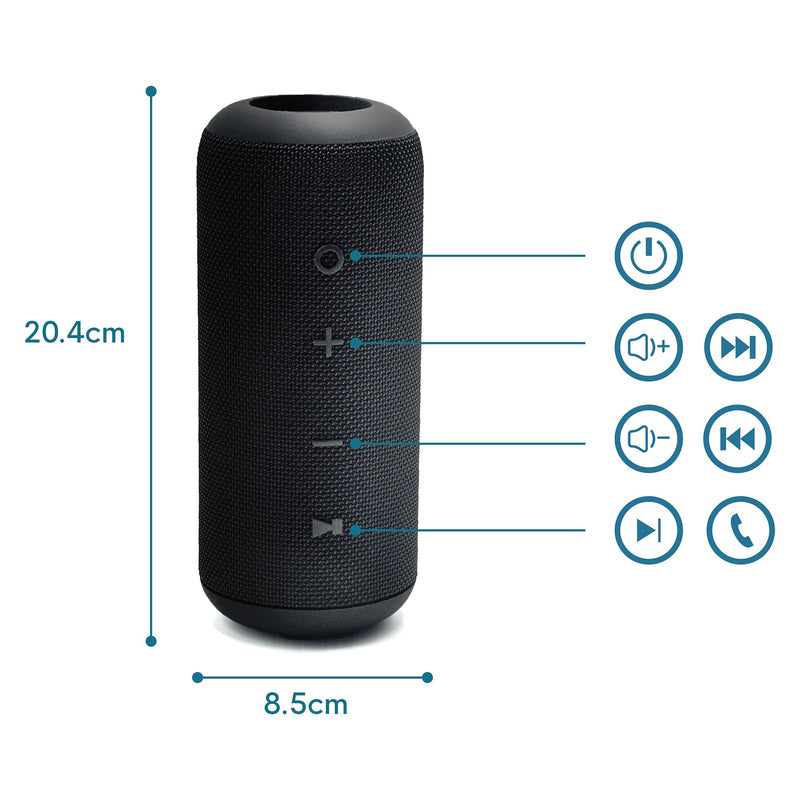 [T]Sound Crush - M7 Plus 360 Loud Portable Waterproof Bluetooth Speaker-Misty Black licensed goods 1 year warranty