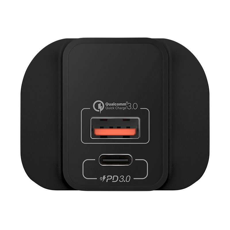 [T] One Plug 2 Ports USB Fast Charger (USB-C PD 3.0 + QC 3.0)