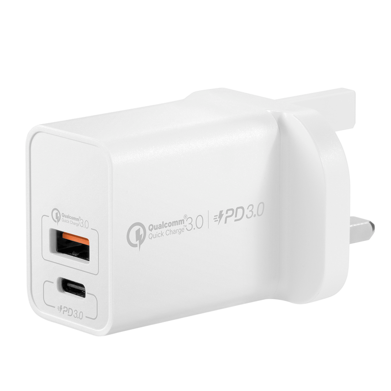 One Plug 雙輸出 USB 快速充電器 (USB-C PD 3.0 + QC 3.0)